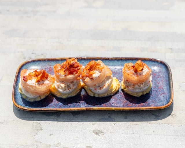 Crabby Deviled Eggs.